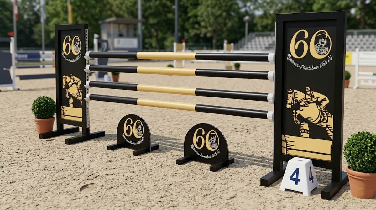 FAIRJUMP.eu Individuelle Werbeständer für den Pferdesport