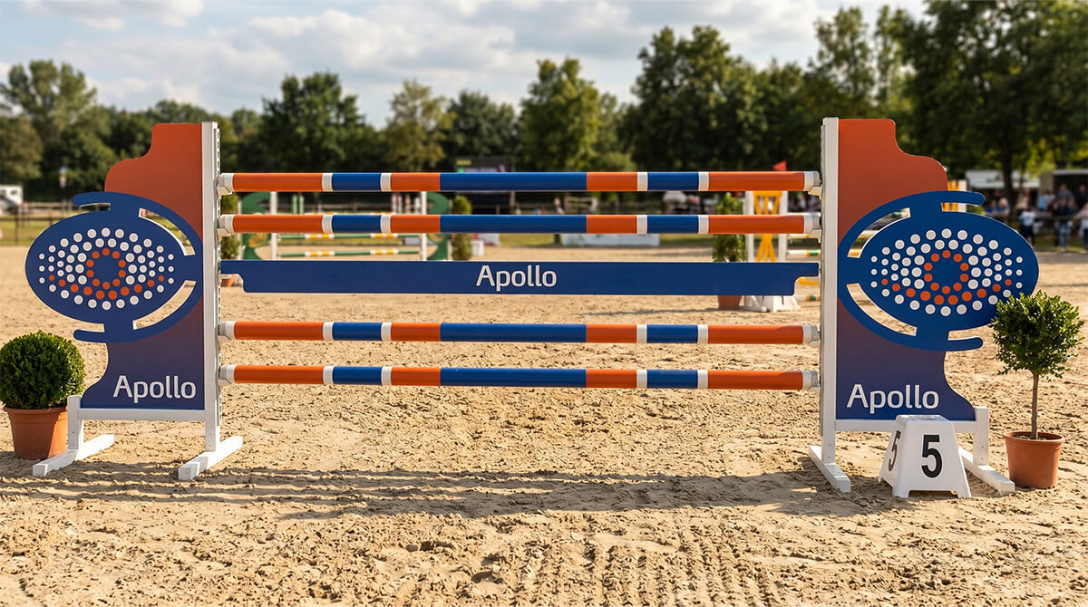 FAIRJUMP.eu Individuelle Werbeständer für den Pferdesport