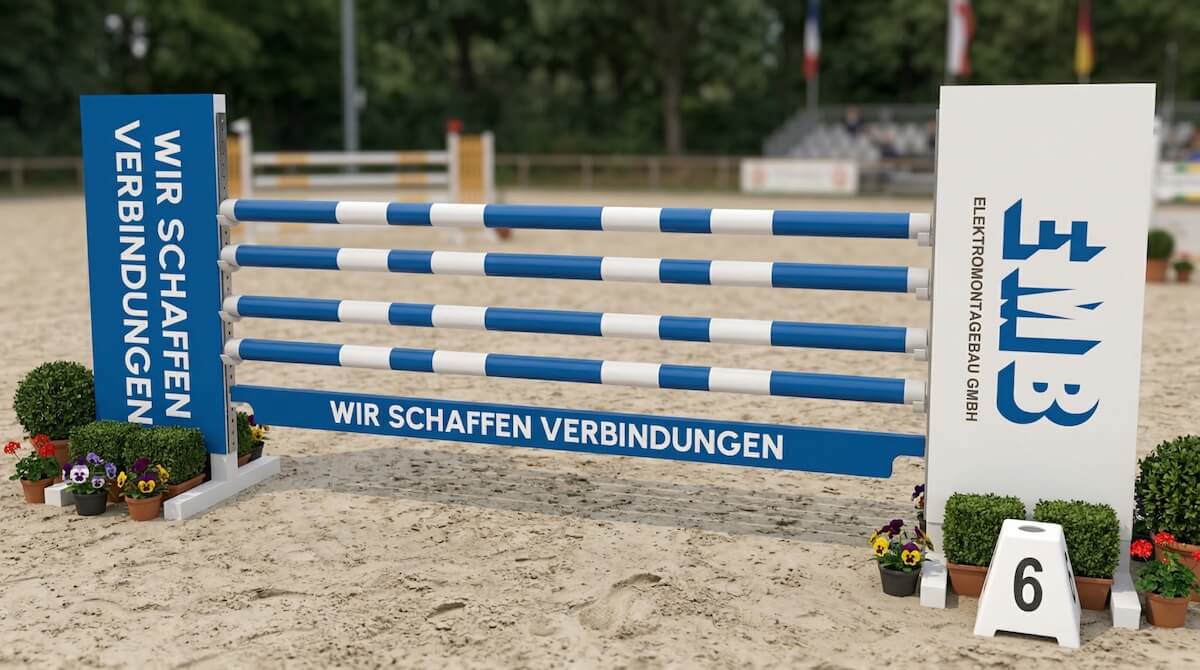 FAIRJUMP.eu Individuelle Werbeständer für den Pferdesport