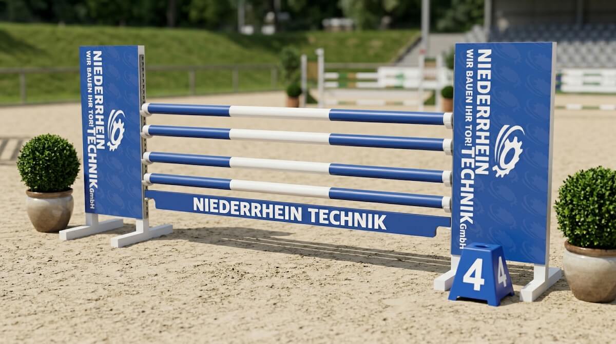 FAIRJUMP.eu Individuelle Werbeständer für den Pferdesport