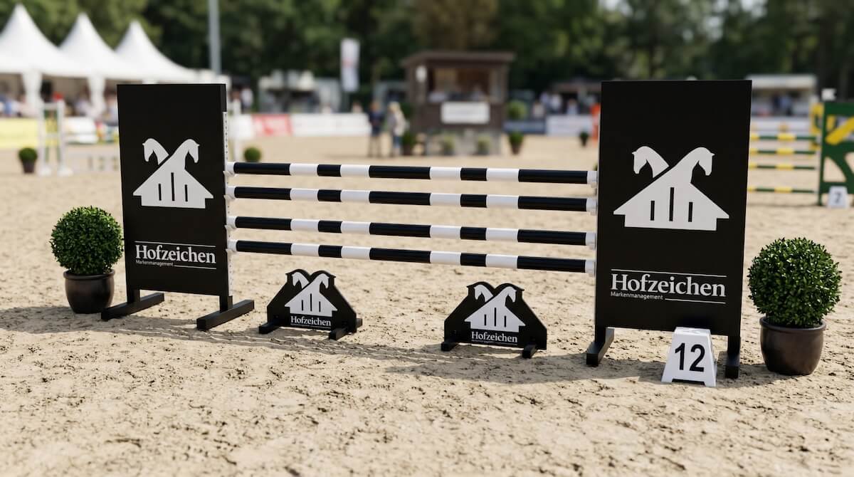 FAIRJUMP.eu Individuelle Werbeständer für den Pferdesport